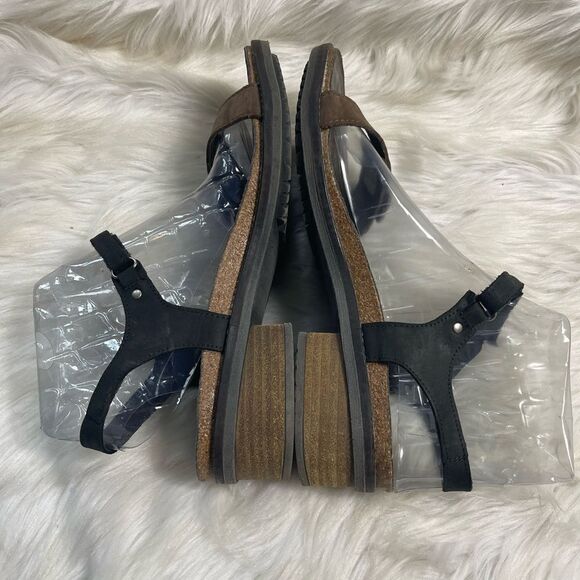 Naot Leather Buckle Brown and black ankle strap Sandal rubber soles Sizes EU - Picture 4 of 10